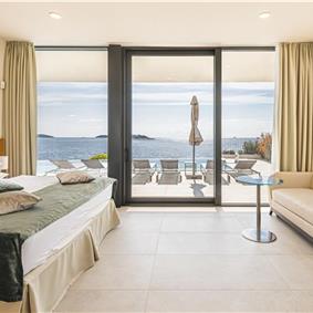3 x 5 bedroom seafront villa with heated infinity pool near Rogoznica, sleeps 10